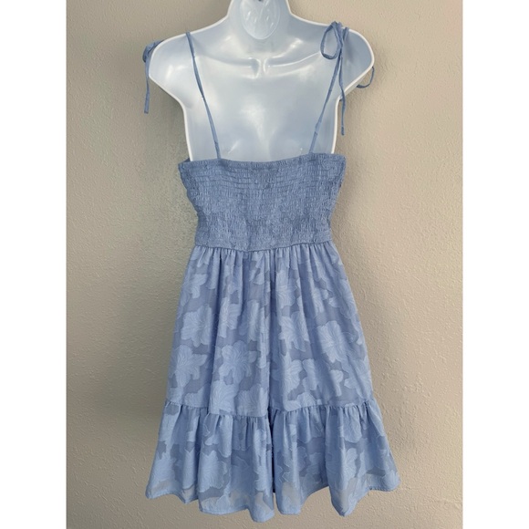 Speechless blue embossed sleeveless fit and flare dress M - Picture 7 of 12